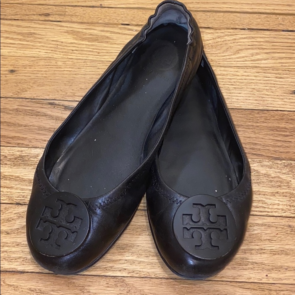Tory Burch Minnie Travel Leather Ballet Flats